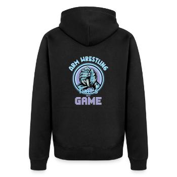 Arm wrestling tree felling weight training Armwrestling - Unisex Premium Organic Zip Hoodie - black - Back - Nico (187cm)