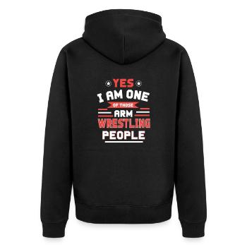 Arm wrestling tree felling weight training Armwrestling - Unisex Premium Organic Zip Hoodie - black - Back - Nico (187cm)