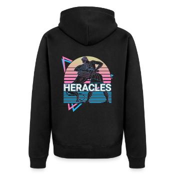 Heracles Hercules Ancient Greek mythology Re - Unisex Premium Organic Zip Hoodie - black - Back - Nico (187cm)