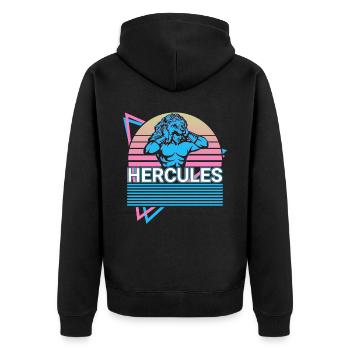 Hercules Ancient Greek Mythology Retro - Unisex Premium Organic Zip Hoodie - black - Back - Nico (187cm)