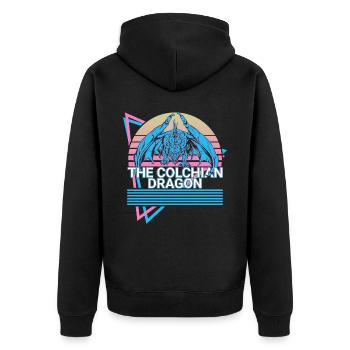 The Colchian Dragon mythical creature Greek myth - Unisex Premium Organic Zip Hoodie - black - Back - Nico (187cm)