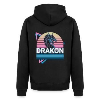 Drakon Serpent Géant Créature Mythique Grec - Veste à capuche bio Premium Unisexe - noir - Dos - Nico (187cm)