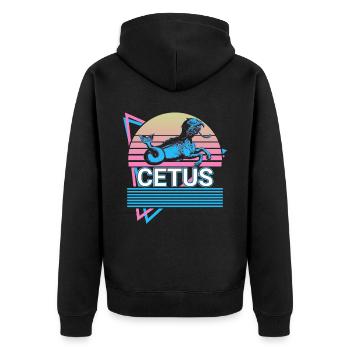 Cetus Seeungeheuer Mythische Kreatur Griechische M - Unisex Premium Bio Zip Hoodie - Schwarz - Hinten - Nico (187cm)