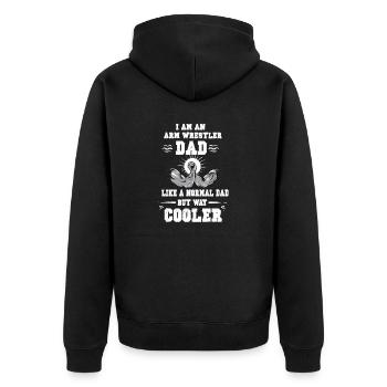 Arm wrestling tree felling weight training Armwrestling - Unisex Premium Organic Zip Hoodie - black - Back - Nico (187cm)