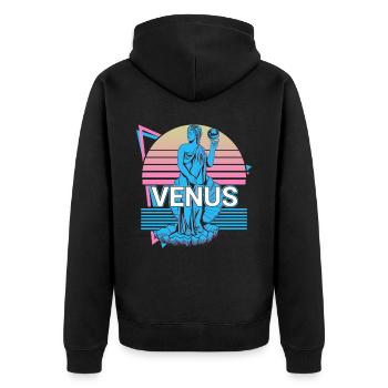 Vénus Dieu de l’Amour et de la Beauté Antiquité romaine - Veste à capuche bio Premium Unisexe - noir - Dos - Nico (187cm)