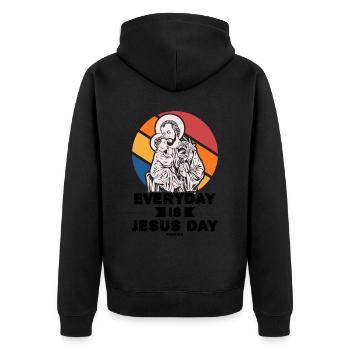 Chaque jour est le jour de Jésus - Veste à capuche bio Premium Unisexe - noir - Dos - Nico (187cm)