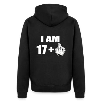18 Geburtstag - Unisex Premium Bio Zip Hoodie - Schwarz - Hinten - Nico (187cm)