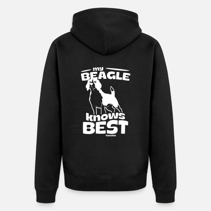 Beagle - Unisex Premium Bio Zip Hoodie - Schwarz