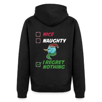 Je ne regrette rien de cadeau coquin ou mignon - Veste à capuche bio Premium Unisexe - noir - Dos - Nico (187cm)