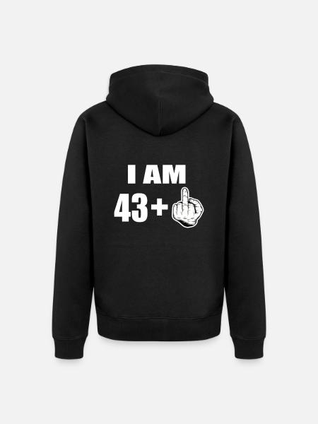 44th birthday - Unisex Premium Organic Zip Hoodie - black
