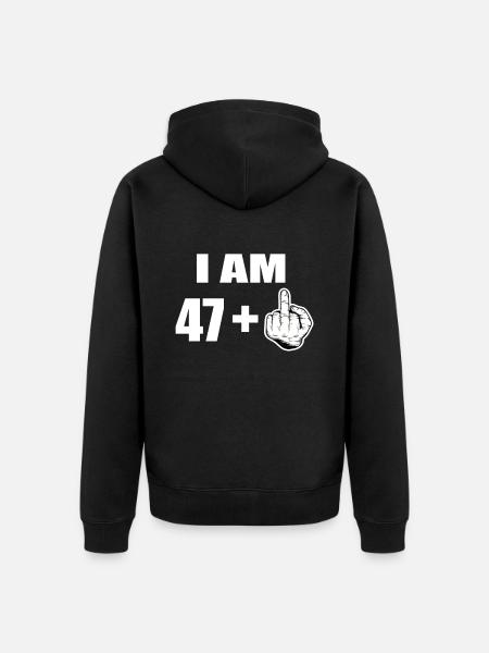 48th birthday - Unisex Premium Organic Zip Hoodie - black
