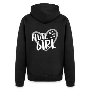 Flute Flute Musicians Brass Music - Unisex Premium Organic Zip Hoodie - black - Back - Nico (187cm)