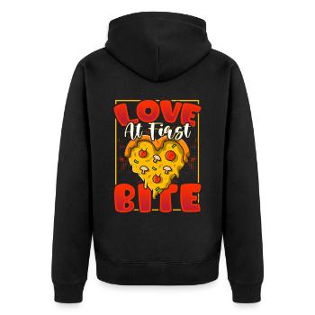 Pizza Making Design für die nächste Pizza Party - Unisex Premium Bio Zip Hoodie - Schwarz - Hinten - Nico (187cm)