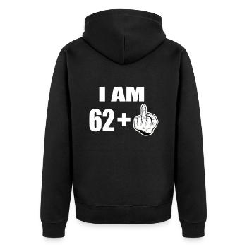 63 Geburtstag - Unisex Premium Bio Zip Hoodie - Schwarz - Hinten - Nico (187cm)