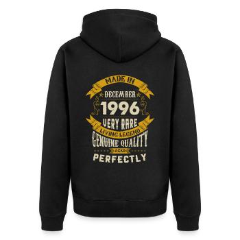 Décembre 1996 Millésime anniversaire - Veste à capuche bio Premium Unisexe - noir - Dos - Nico (187cm)