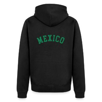 Für Liebhaber Mexikos und des mexikanischen Volkes - Unisex Premium Bio Zip Hoodie - Schwarz - Hinten - Nico (187cm)