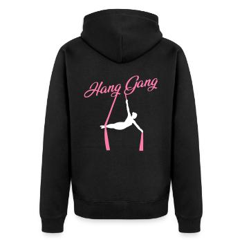 Air winner. Air silk - Unisex Premium Organic Zip Hoodie - black - Back - Nico (187cm)