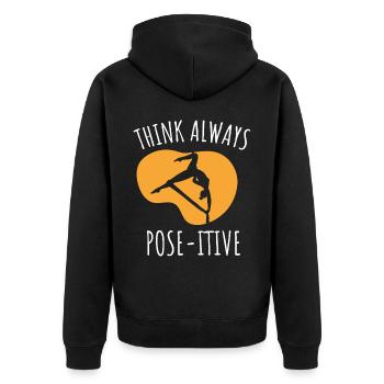Air winner. Air silk - Unisex Premium Organic Zip Hoodie - black - Back - Nico (187cm)
