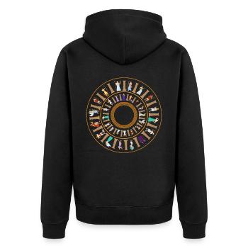Roue de la mythologie grecque - Veste à capuche bio Premium Unisexe - noir - Dos - Nico (187cm)
