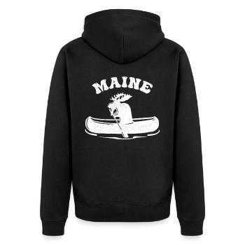 Maine, wapiti pagayeur - Veste à capuche bio Premium Unisexe - noir - Dos - Nico (187cm)