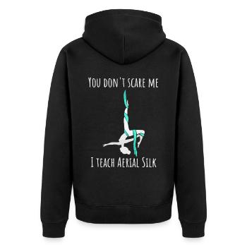 Air winner. Air silk - Unisex Premium Organic Zip Hoodie - black - Back - Nico (187cm)