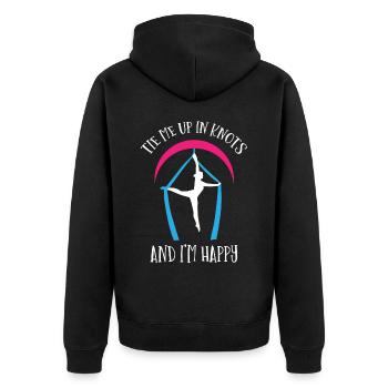 Air winner. Air silk - Unisex Premium Organic Zip Hoodie - black - Back - Nico (187cm)
