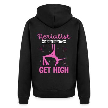 Air winner. Air silk - Unisex Premium Organic Zip Hoodie - black - Back - Nico (187cm)