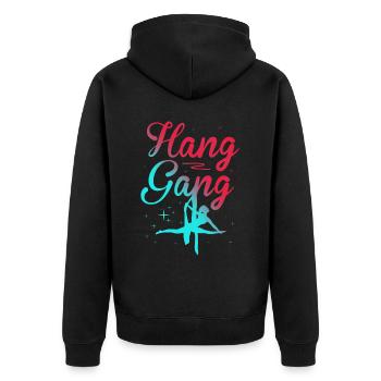 Air winner. Air silk - Unisex Premium Organic Zip Hoodie - black - Back - Nico (187cm)