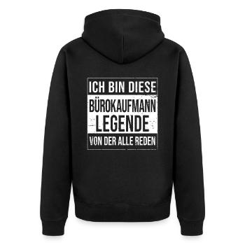 Angestellter Geburtstag geboren Legende - Unisex Premium Bio Zip Hoodie - Schwarz - Hinten - Nico (187cm)