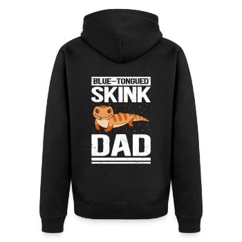 Scinque à la langue bleue Langue bleue Cadeau de papa scinque - Veste à capuche bio Premium Unisexe - noir - Dos - Nico (187cm)