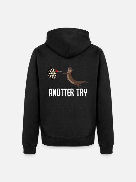 Darts Otter Dartpfeil Dart - Unisex Premium Organic Zip Hoodie - black
