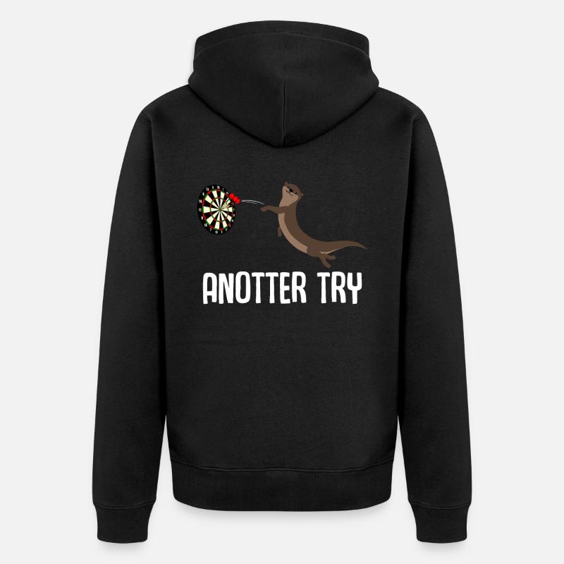 fléchettes Loutre Dartpfeil Dart - Veste à capuche bio Premium Unisexe - noir