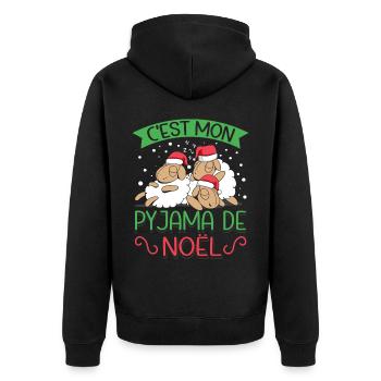 C'est Mon Pyjama De Noël Drôle De Moutons - Veste à capuche bio Premium Unisexe - noir - Dos - Nico (187cm)