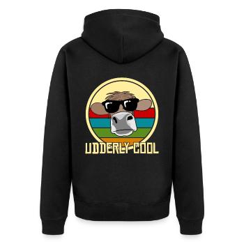 Cow Farmer Veau Ferme Veau Vaches - Veste à capuche bio Premium Unisexe - noir - Dos - Nico (187cm)
