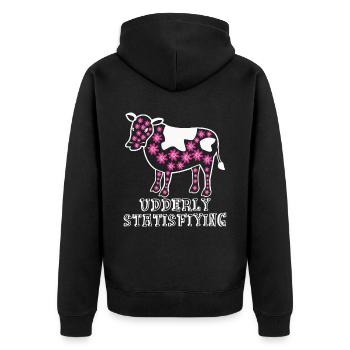 Cow Farmer Farmer Cows - Unisex Premium Organic Zip Hoodie - black - Back - Nico (187cm)