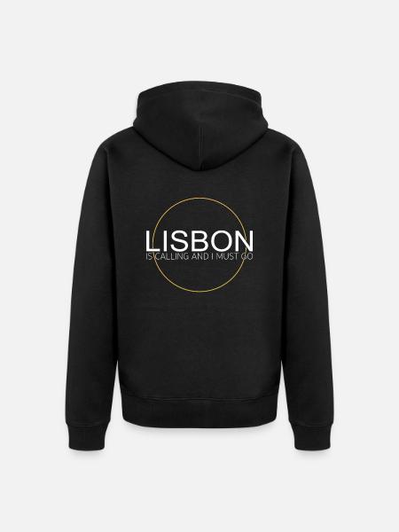 Lisbon Quote - Unisex Premium Organic Zip Hoodie - black