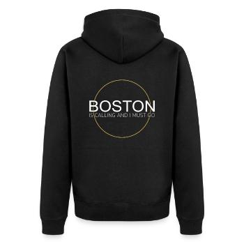 Dicton de Boston - Veste à capuche bio Premium Unisexe - noir - Dos - Nico (187cm)