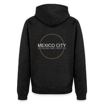 Mexiko Stadt Spruch - Unisex Premium Bio Zip Hoodie - Schwarz - Hinten - Nico (187cm)