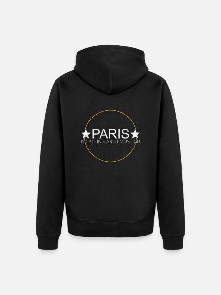Citation Paris - Veste à capuche bio Premium Unisexe - noir