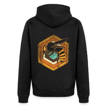 Imkerei Biene Retro Honig Bienenzucht Imker - Unisex Premium Bio Zip Hoodie - Schwarz - Hinten - Nico (187cm)