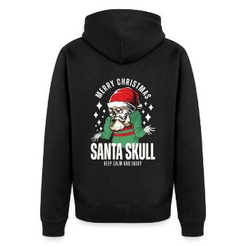Nikolaus Skull Christmas Design - Unisex Premium Organic Zip Hoodie - black - Back - Nico (187cm)