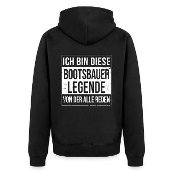 Schiffbauer Geburtstag geboren Legende Bootsbauer - Unisex Premium Bio Zip Hoodie - Schwarz - Hinten - Nico (187cm)