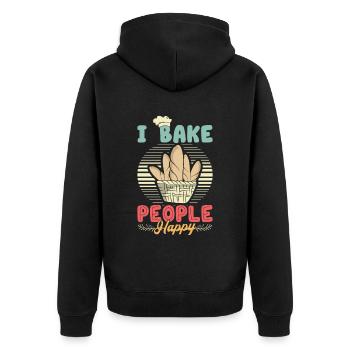 Je fais cuire des gens heureux amateurs de pâtisserie - Veste à capuche bio Premium Unisexe - noir - Dos - Nico (187cm)