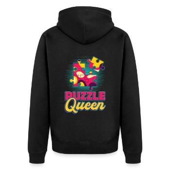 Puzzle Queen, jeu de réflexion - Veste à capuche bio Premium Unisexe - noir - Dos - Nico (187cm)