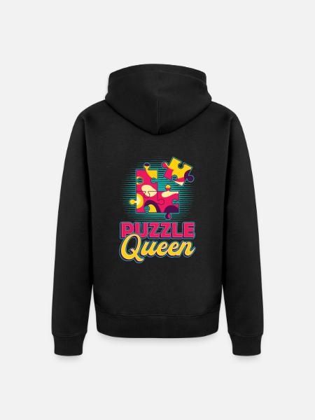 Puzzle Queen, jeu de réflexion - Veste à capuche bio Premium Unisexe - noir