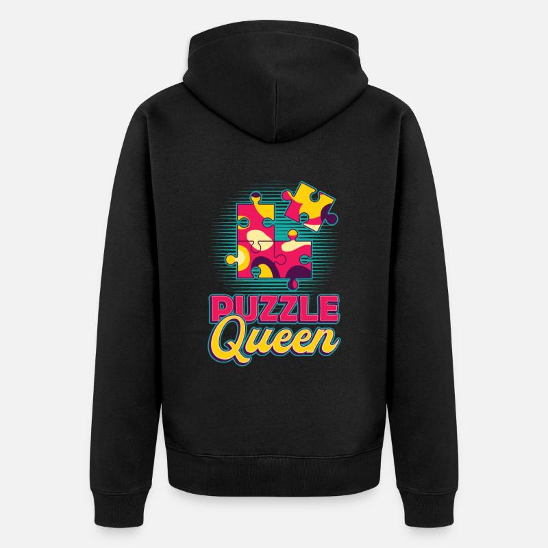 Puzzle Queen, jeu de réflexion - Veste à capuche bio Premium Unisexe - noir