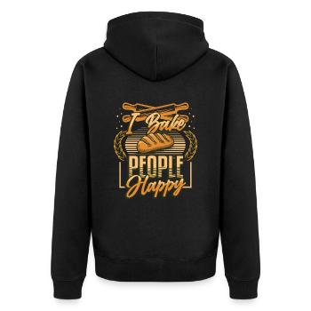 Je fais cuire des gens heureux amateurs de pâtisserie - Veste à capuche bio Premium Unisexe - noir - Dos - Nico (187cm)