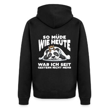 Schlafender Panda Mit Plüschtier Schlaf - Unisex Premium Bio Zip Hoodie - Schwarz - Hinten - Nico (187cm)