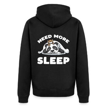Need more sleep Panda Sleeping with Plush Toy - Unisex Premium Organic Zip Hoodie - black - Back - Nico (187cm)