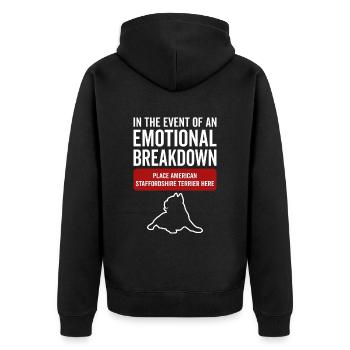 Émotionnel - Staffordshire Terrier - Veste à capuche bio Premium Unisexe - noir - Dos - Nico (187cm)